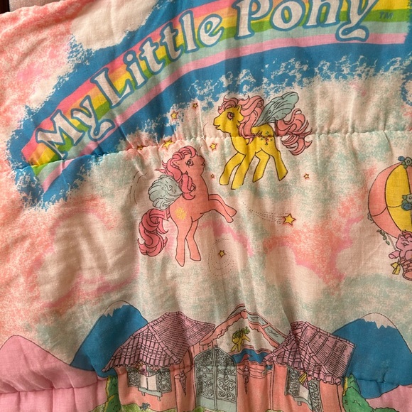HASBRO VTG 80s My Little Pony side zip sleeping bag. Clean, no stains. - Picture 3 of 8